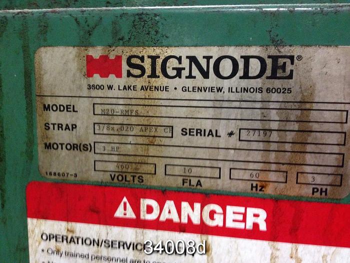 Used Signode M20-RMFS Automatic Roll Strapping System #34008