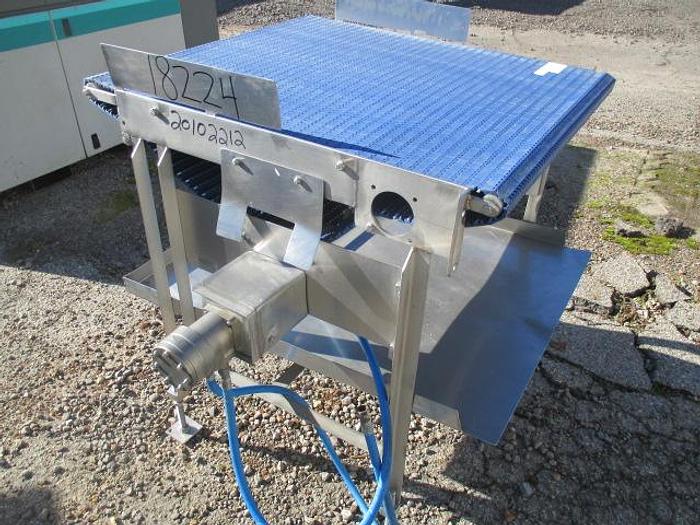 Used Custom Blue Flat Belt Conveyor; 34"Wx41"L