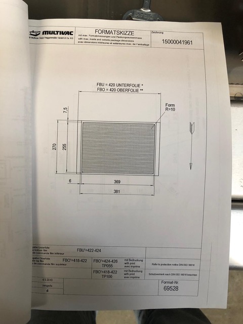 Used Multivac paper skin-pack thermoformer.