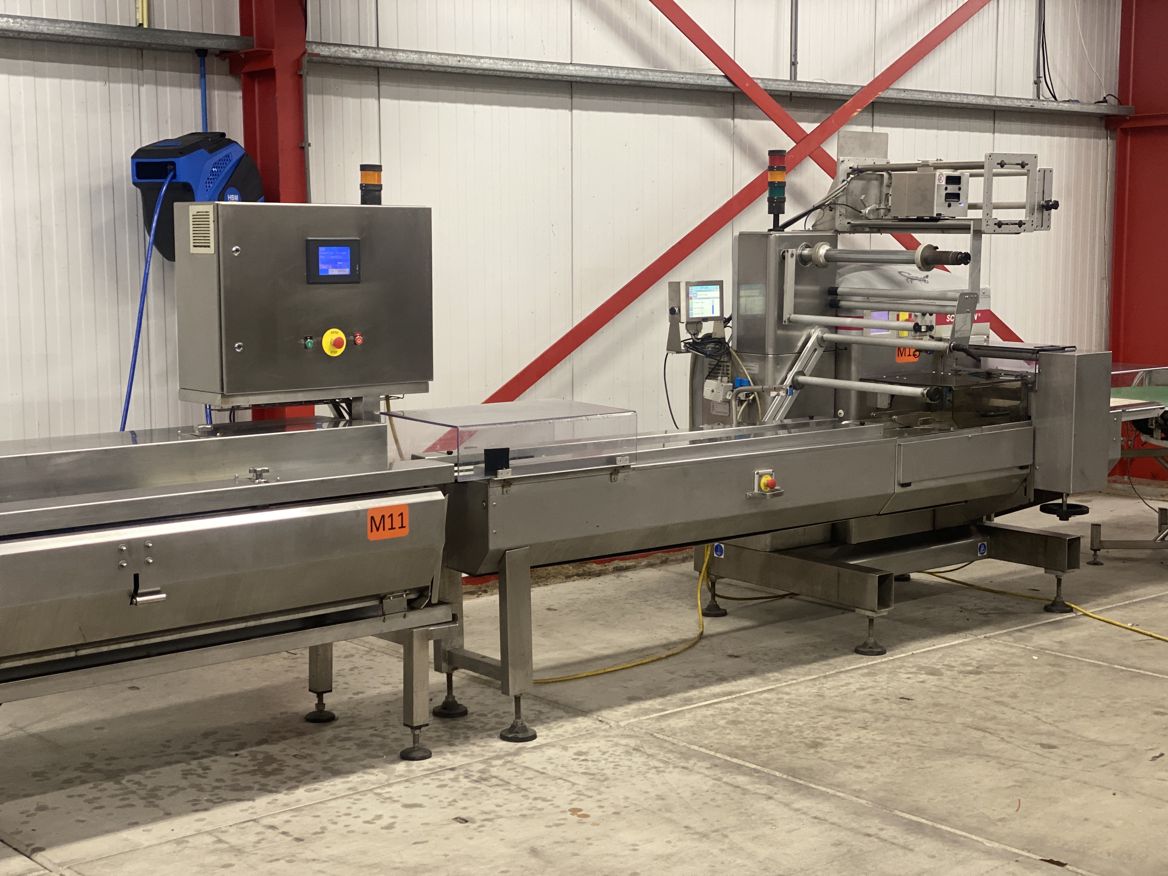 Used Record Scorpion MD flowpacker with Automotion automatic infeed