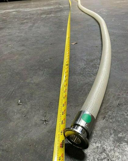 Used Flexible Silicone Hose 192" w/ 1 1/2" Stainless Steel Sanitary Fittings