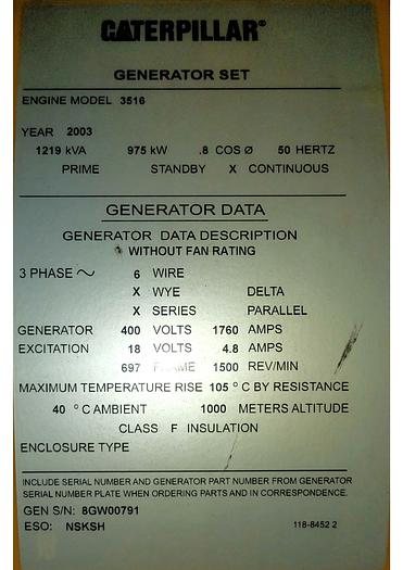 Caterpillar 3516 gas generators 3 sets unused new