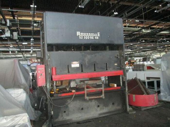 Used 300 TON ROUSSELLE MODEL S2- 300- 96- 48 STRAIGHT SIDE DOUBLE CRANK PUNCH PRESS