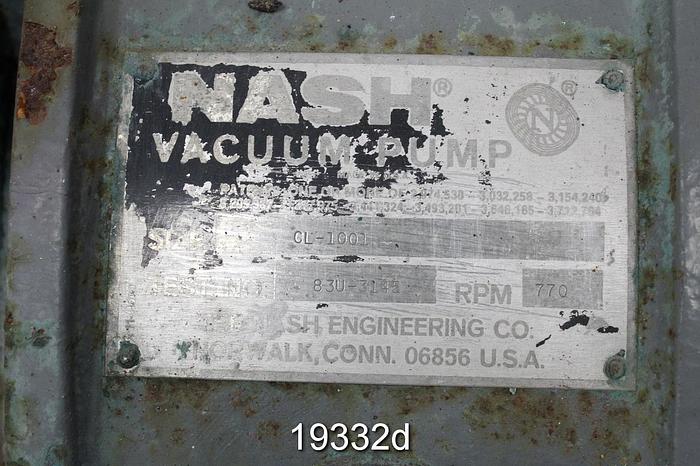 Used Nash CL1001 Vacuum Pump #19332