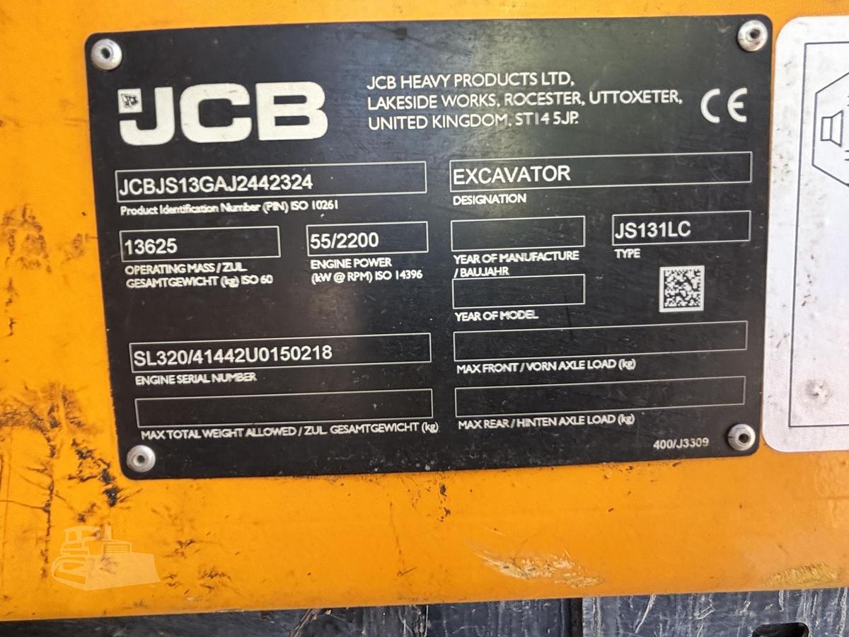 Used 2018 JCB JS131 LC