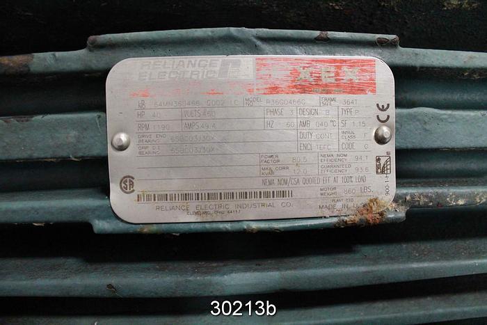 Used Reliance 40 HP AC Motor #30213