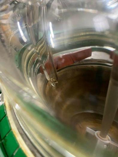 Used Chemglass 15 Liter Glass Reactor w/ Overhead Stirrer & Heating Pad & Mantle