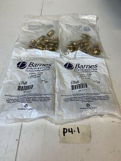 Barnes Nipple Close Brass Pipe 1/8 x Close 11095 Qty:10 In Bag (Lot Of 4)