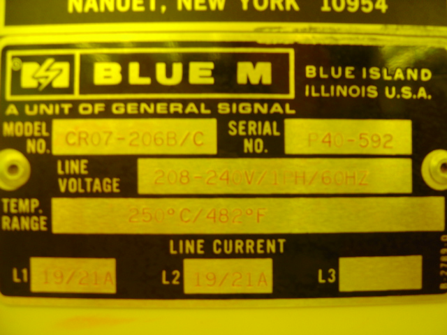 Used Blue M Oven CR07-206B/C