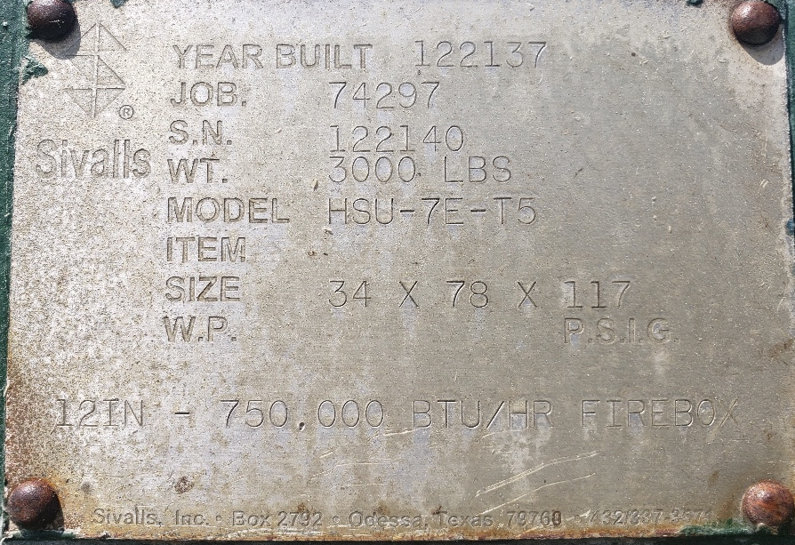 Used GPU, Single, 20"x7', 1440, 750 mbtu