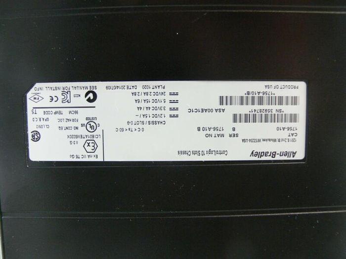 Used Allen Bradley Logix5572 Controller on 10 Slot Chassis w/ EtherNet/IP (x3)