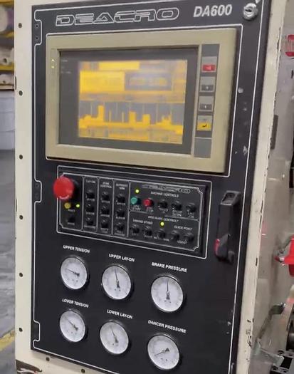 Used 30" WIDE DEACRO DUPLEX DA-600 SLITTER REWINDER CANTILEVERED ; SEPARATE UNWIND - PENDING SALE