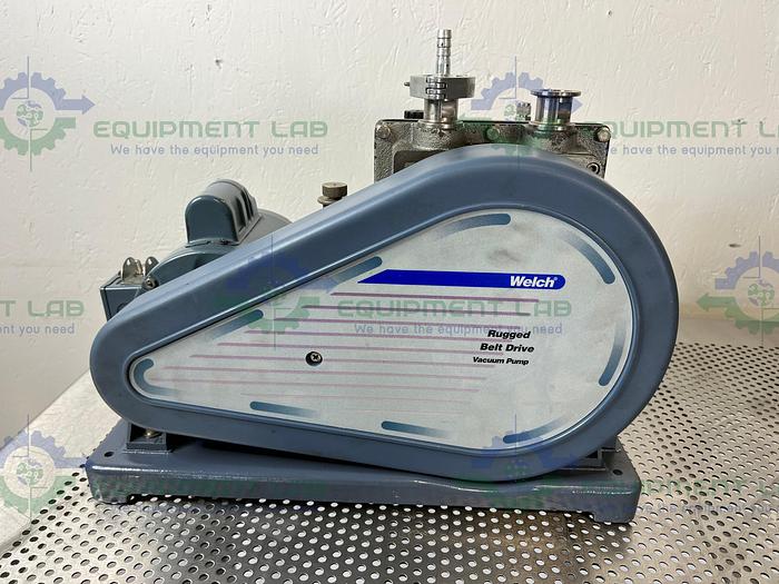 Used Welch 1402N Chemstar Rugged Belt Vacuum Pump w/ Motor Division C63CXGZP Motor
