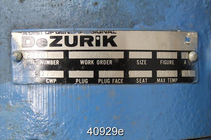 Used Dezurik 8" Control Plug Valve #40929