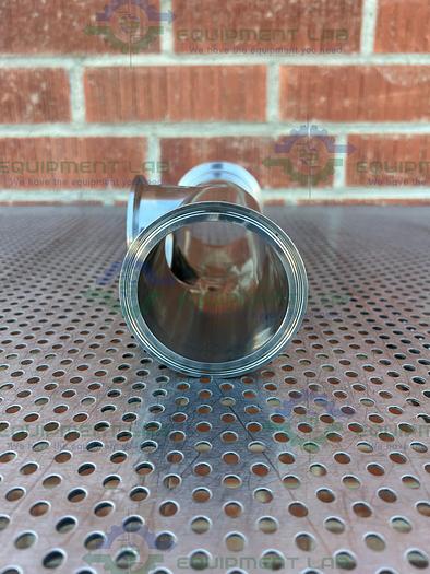 Used 3 Way Stainless Steel Tee w/ 3" Sanitary Fittings & 3" Center
