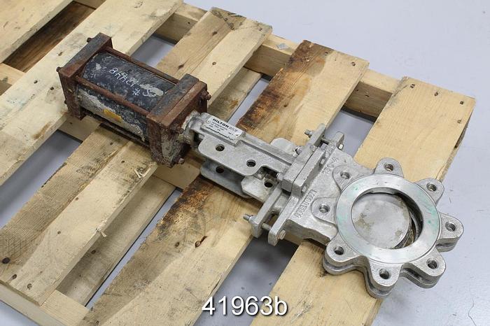 Used Hilton 4" Air Operated Knife Gate Valve #41963