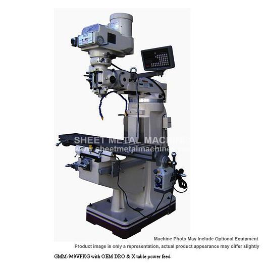 GMC Machine Tools Manual Vertical Knee Mill Package GMM-949VPKG