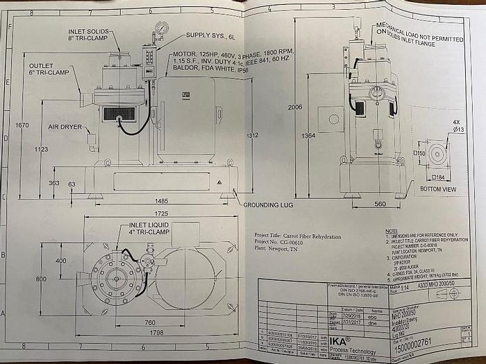 Used IKA WORKS CONTINUOUS  INLINE HIGH SHEAR MIXING-HOMOGENIZING-MILLING-DISPERSING SYSTEM