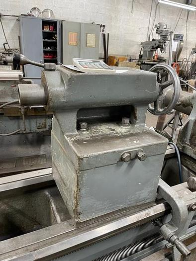 Used 1974 Cincinnati Engine Lathe, Model LR, 36" Swing, 27" Swing over Cross Slide, 216" Between Centers, 640 RPM, (2) Steady Rests, Threading, 24" 4 Jaw Chuck.