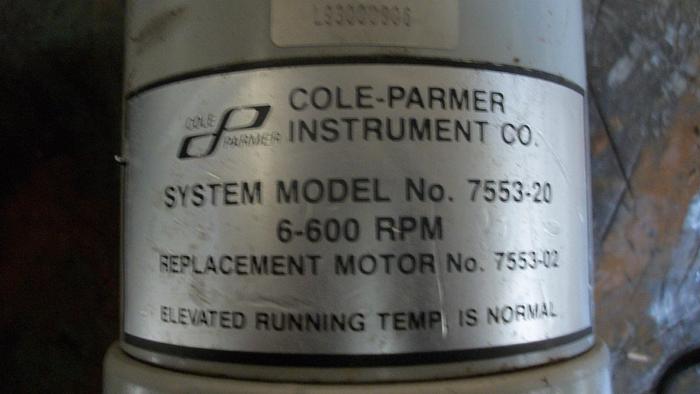 Used Pump, Peristaltic, Lab, Cole Parmer, Mdl 7553-20, #S742565