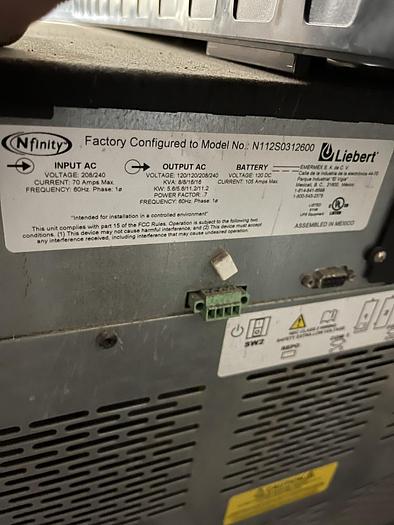 Used LIEBERT BATTERY BACK UP