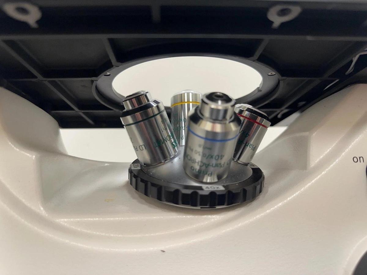 Used Zeiss Primo Vert Inverted Microscope w/ (4) Objectives 5X 10X 20X 40X & KL 1500
