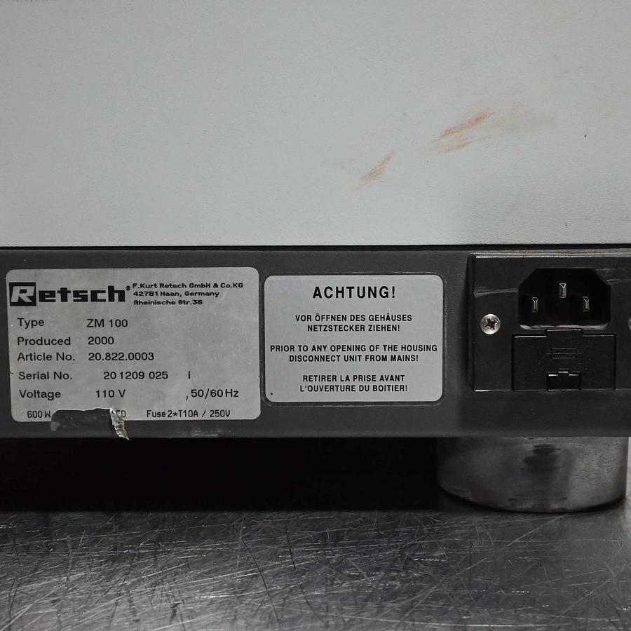 Used Retsch ZM 100 Ultra Centrifugal Laboratory Grinding Mill + Warranty