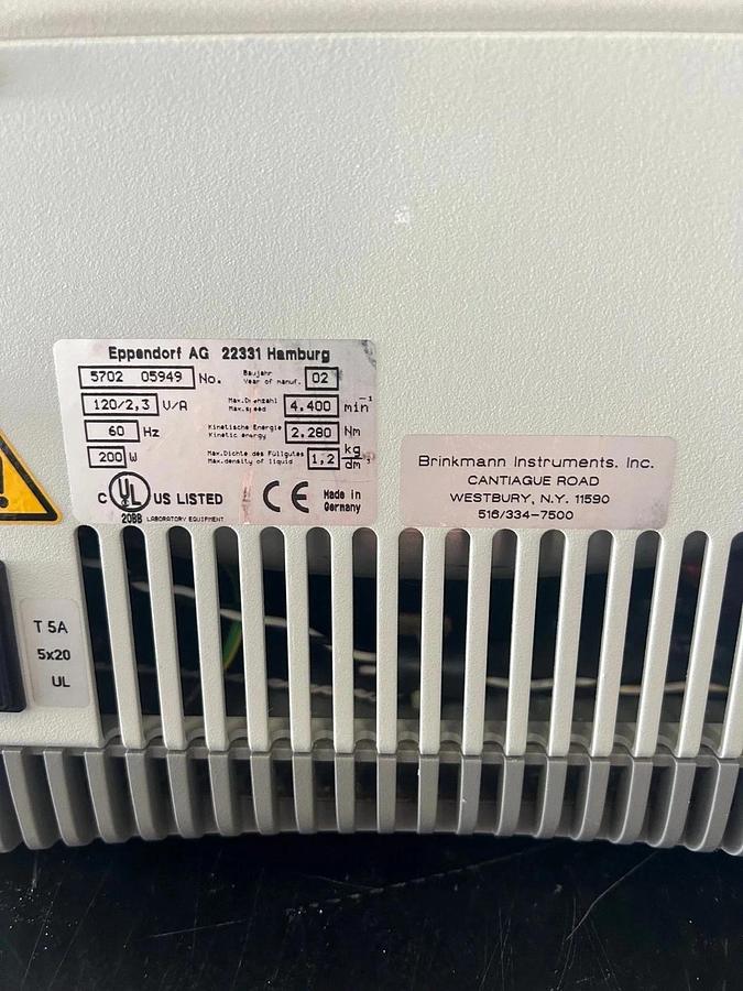 Used Eppendorf 5702 Centrifuge with A-4-38 Rotor + Warranty