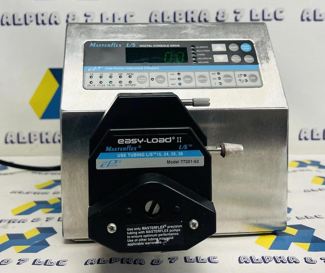 Used Cole-Parmer L/S Easy-Load II 77201-62 Pump Digital Console Drive Model 7575-00