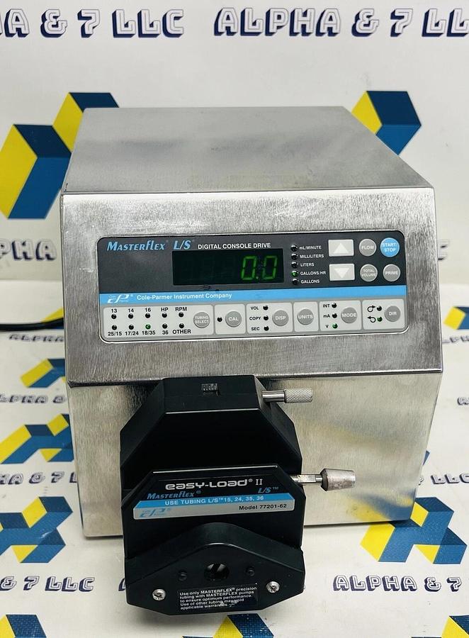 Used Cole-Parmer L/S Easy-Load II 77201-62 Pump Digital Console Drive Model 7575-00
