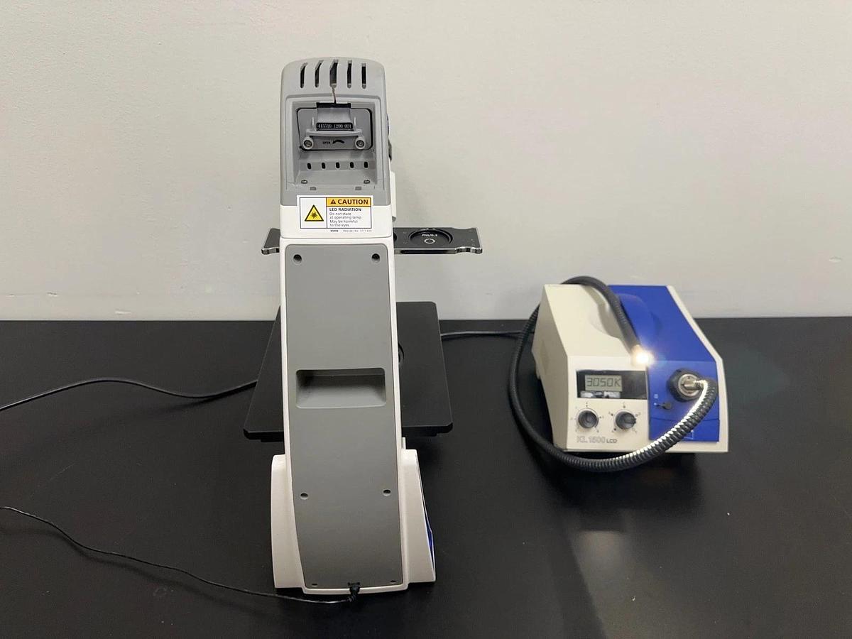 Used Zeiss Primo Vert Inverted Microscope w/ (4) Objectives 5X 10X 20X 40X & KL 1500