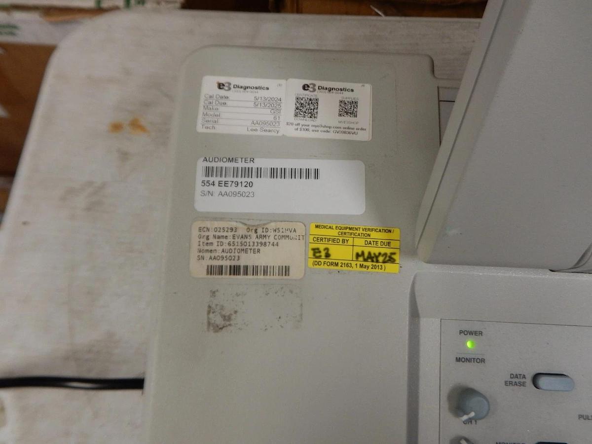 Used Grason Stadler GSI 61 Clinical Audiometer + Warranty