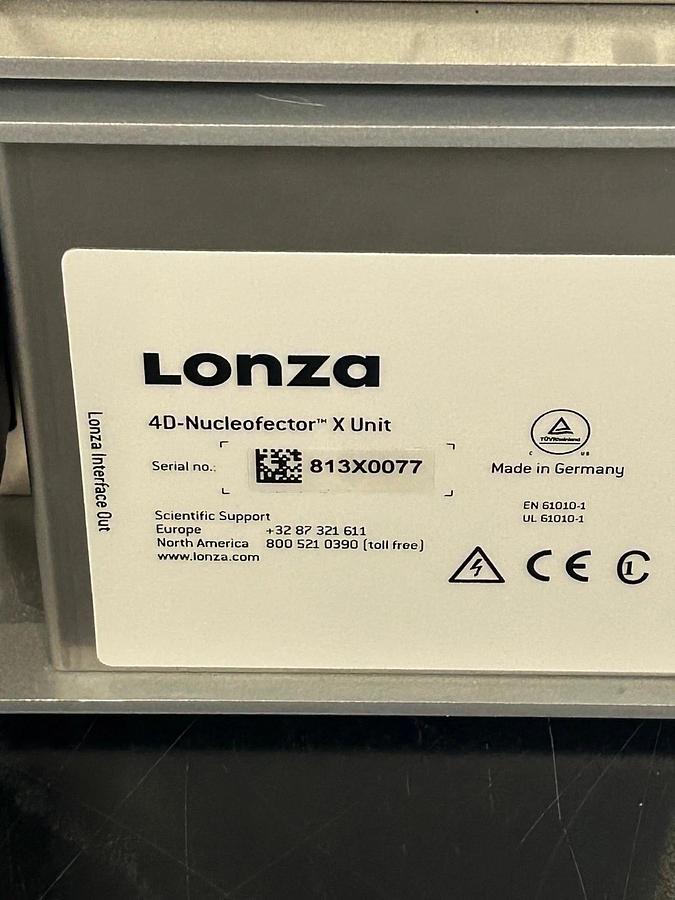 Used Lonza 4D Nucleofector Nucleofection Transfection System Core Unit & X Unit