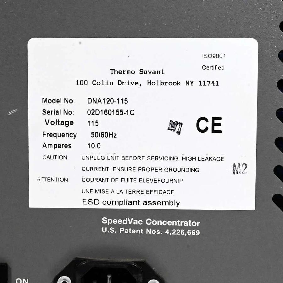 Used Thermo Savant DNA120 SpeedVac Concentrator + Warranty