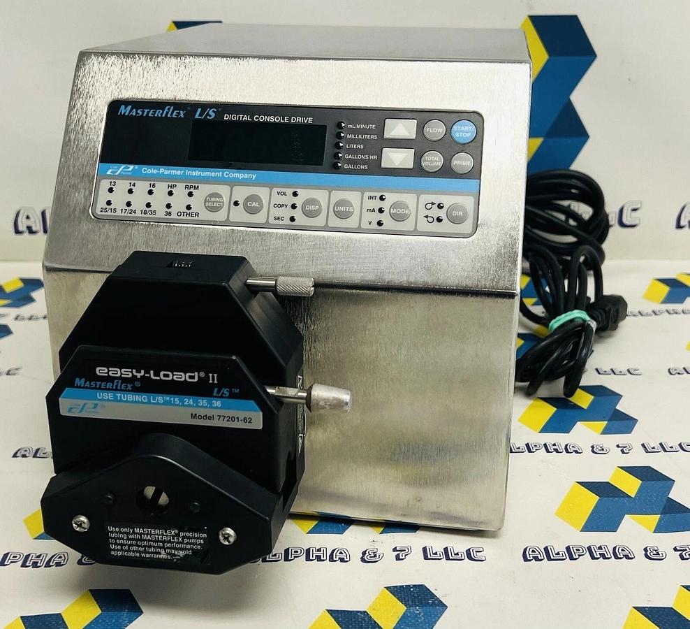 Used Cole-Parmer L/S Easy-Load II 77201-62 Pump Digital Console Drive Model 7575-00