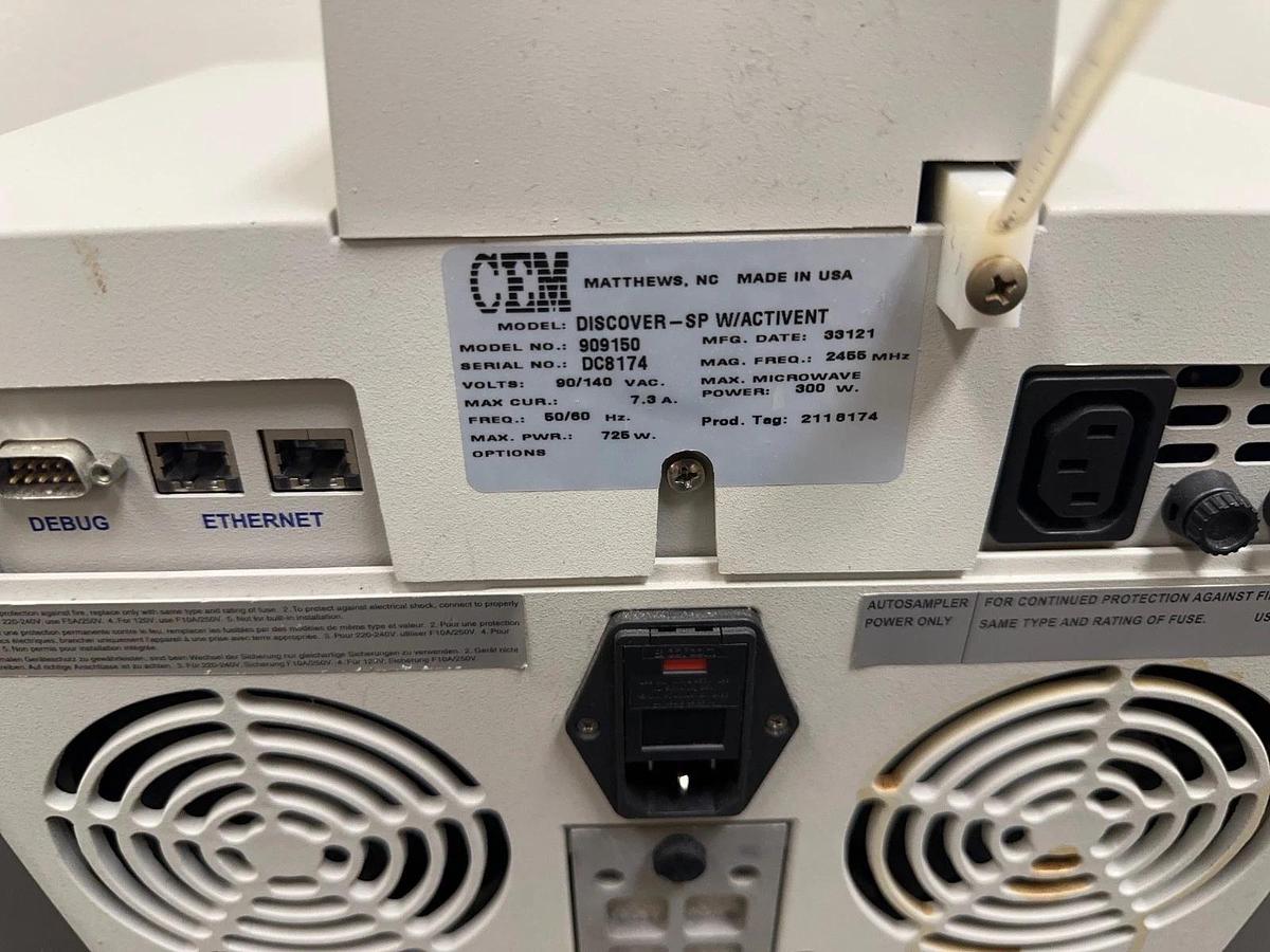 Used CEM Discover SP ( 909150 ) Powerful Microwave Synthesizer with Activent