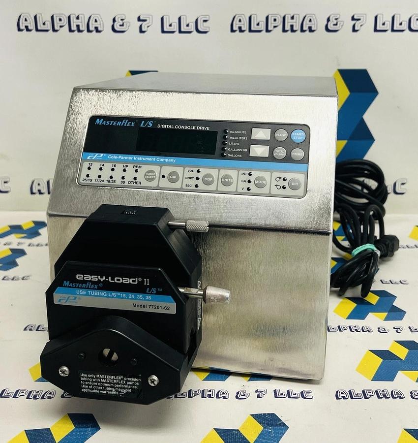 Used Cole-Parmer L/S Easy-Load II 77201-62 Pump Digital Console Drive Model 7575-00