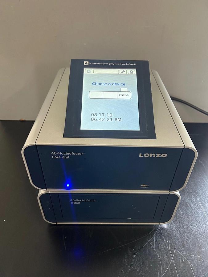 Used Lonza 4D Nucleofector Nucleofection Transfection System Core Unit & X Unit