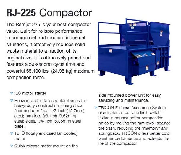 Used Marathon Ram Jet Model 225 2-Yard Stationary Machine for Chute Feed