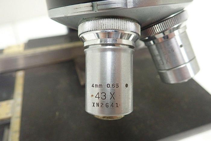 Used Vintage Bausch and Lomb 16033-443 Microscope with 3 Objectives & Condenser