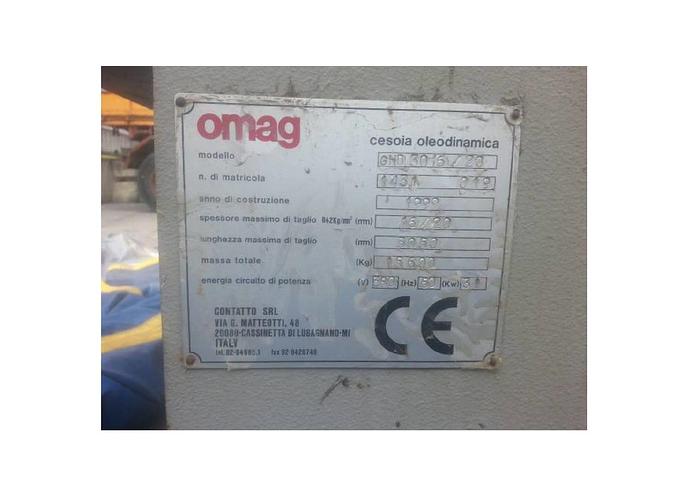 D'occasion OMAG HYDRAULIC SHEARS 3000X16/20 #ITA3810