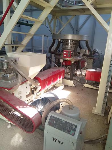 Used HONGQI (China) SJ-55×3/FM1500 – Three-layer co-extrusion film Blowing Machine (year 2015)