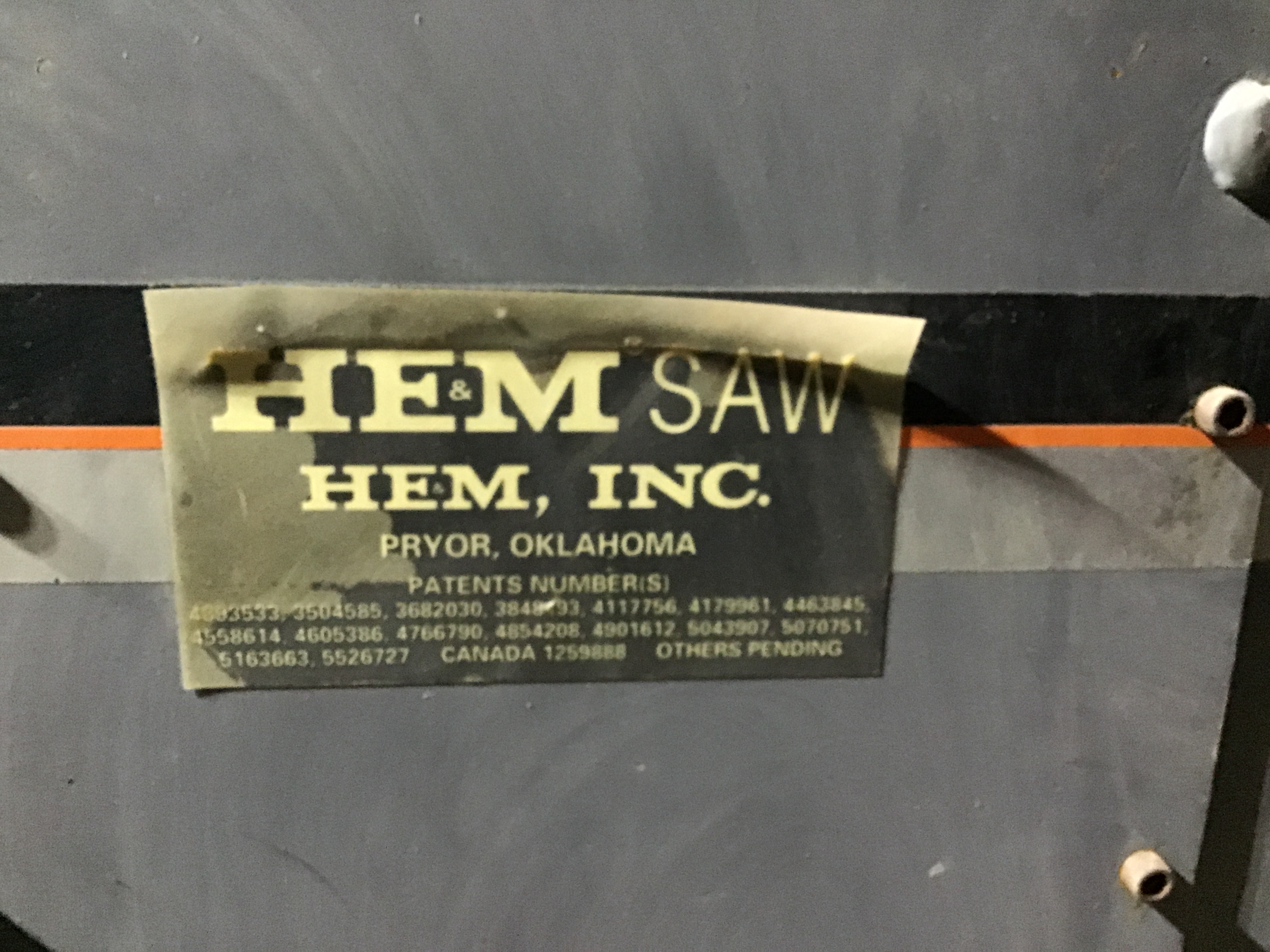 Used HEM Model PM 25/96 Plate Saw