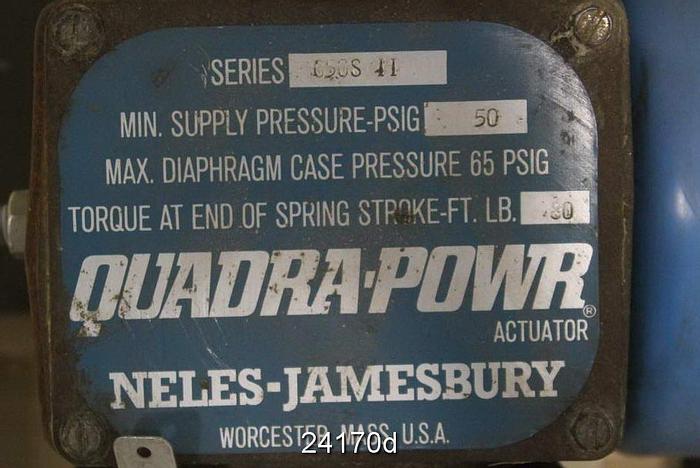 Used Neles Jamesbury L1CMA04AATA 4" Neles Jamesbury Air Operated Butterfly Valve, 316 Stainless Steel  Body, 329 Stainless Steel  Shaft, 316 Stainless Steel  Butterfly, Seat Inc 825 Cr, 150 Lb Rating, Neles Jamesbury Series C50S Ii, Cancoppas Limited Pmv 108409