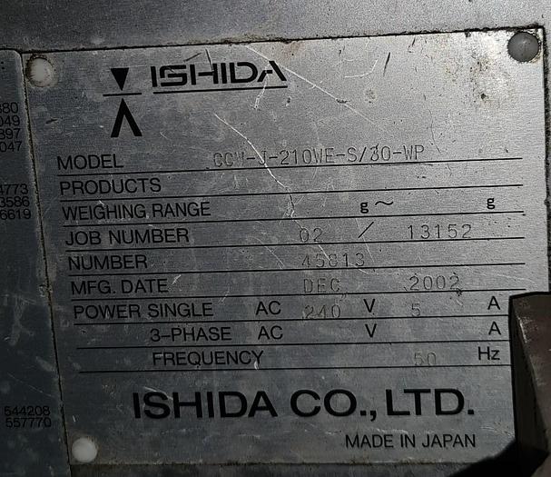 Used 2003 ISHIDA, PROPAC, HEAT & CONTROL CCW