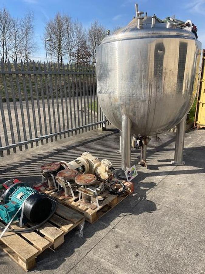 Used Sinclair Stainless 2500ltr jacketed mixing vessel, Eexd