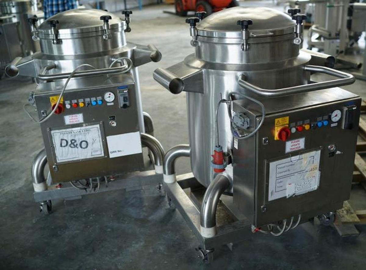 Used KUGLER mobile vessel, approx 225 litre gross capacity