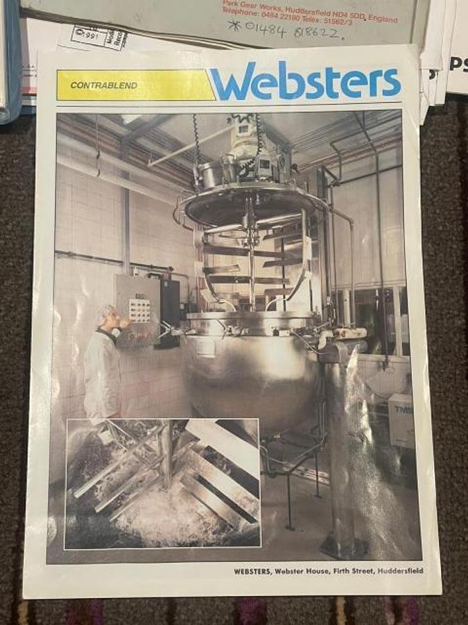 Used Ref 4521 Websters 1000L contra blend process vessel