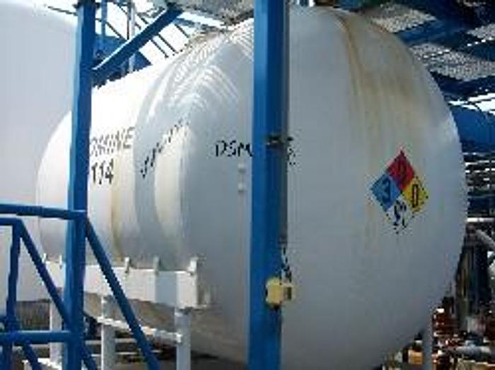 Used Pfaudler 4000 gallon horizontal #5014 glass lined chemstor tank