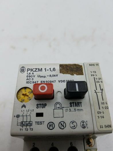 Used Klockner Moeller PKZM1-1,6 Manual Motor Starter